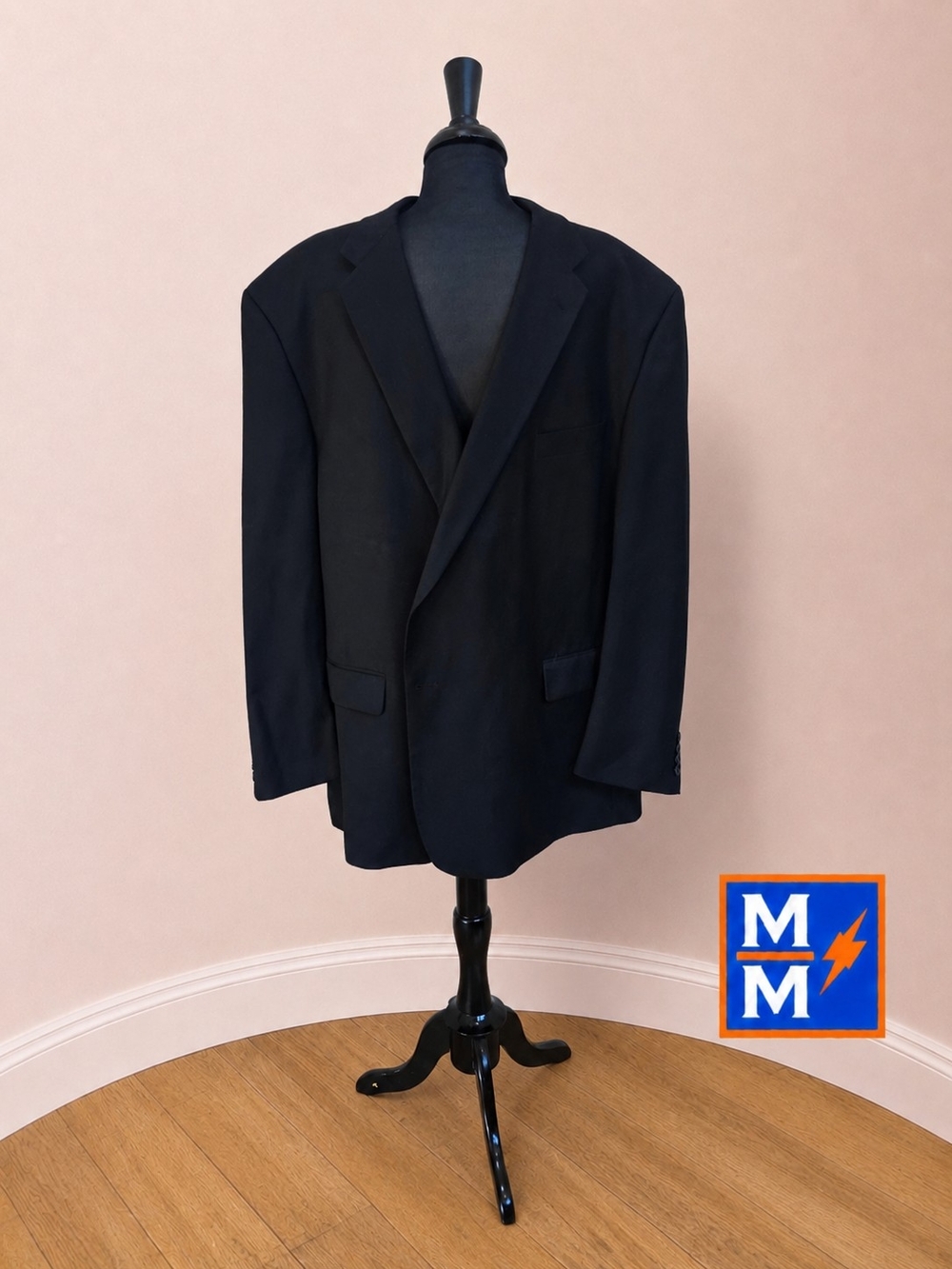 Adolfo Men's Black 2 Button Blazer Sport Coat 54R Classic Fit Microtech